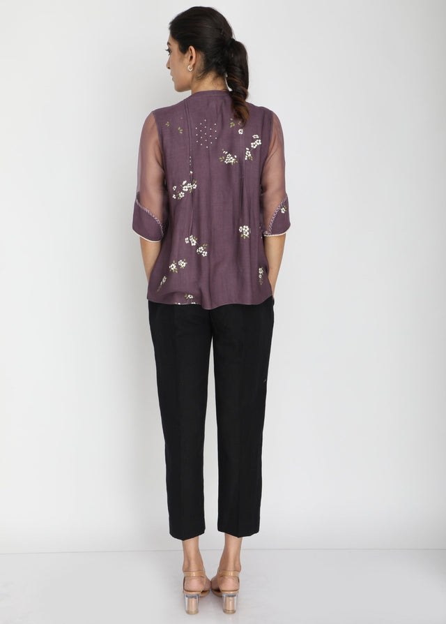 Cherry Blossom Print Top - Shirt - Mizyana