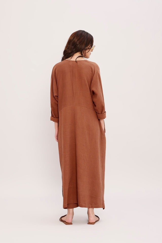 Coco Brown Kaftan Tunic - Shirt - Mizyana