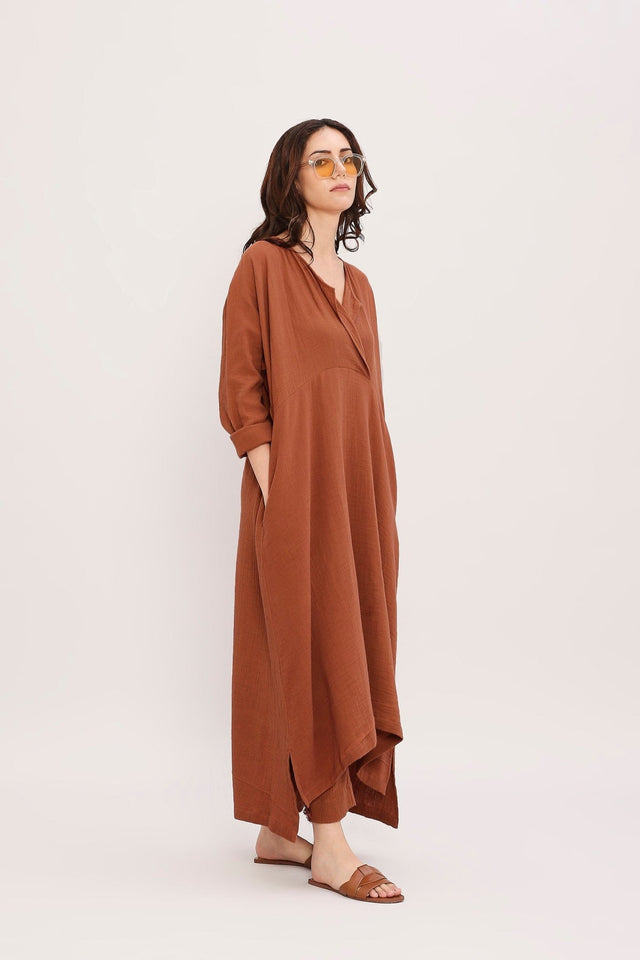 Coco Brown Kaftan Tunic - Shirt - Mizyana