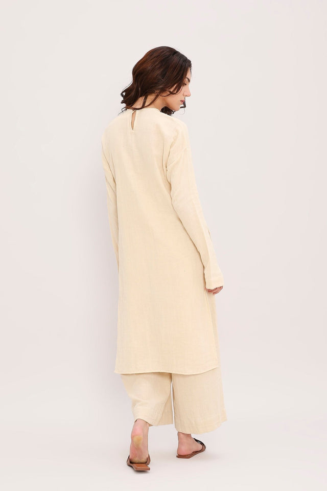 Coco Cream Embroidered Tunic - Shirt - Mizyana