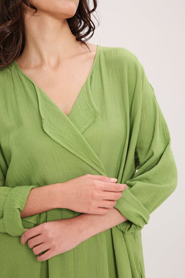 Coco Green Kaftan Tunic Co-Ord Set (2 PCS) - Co-ord Set - Mizyana