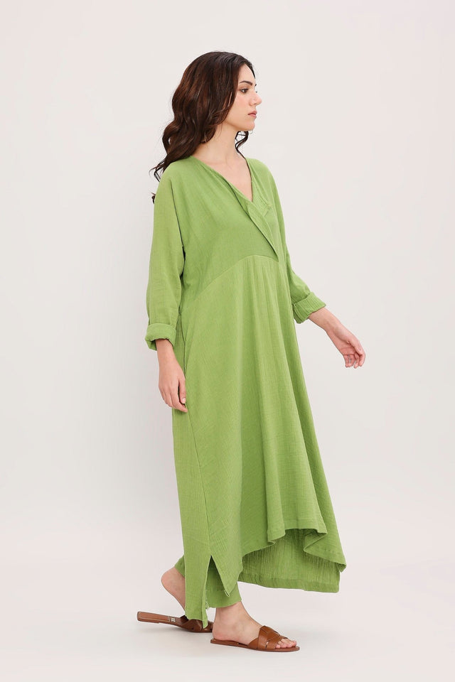 Coco Green Kaftan Tunic - Dress - Mizyana
