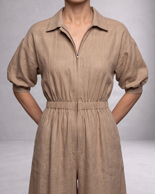 Collar Sphara Cotton Jumpsuit - Jumpsuit - Mizyana