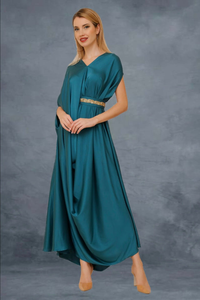 Cyan signature drape - Kaftan - Mizyana