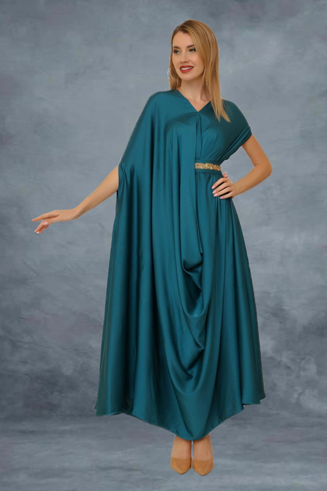 Cyan signature drape - Kaftan - Mizyana