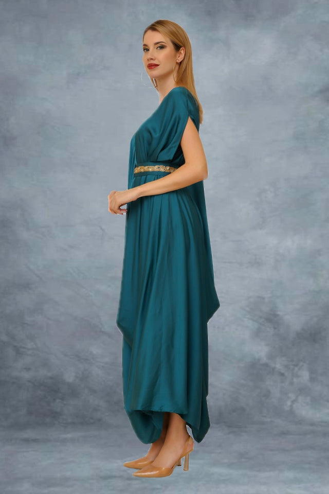 Cyan signature drape - Kaftan - Mizyana