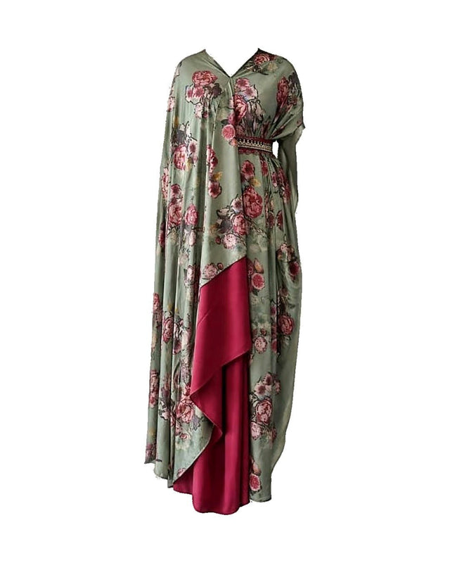 Dainty Rose Sidebelt Kaftan - Kaftan - Mizyana