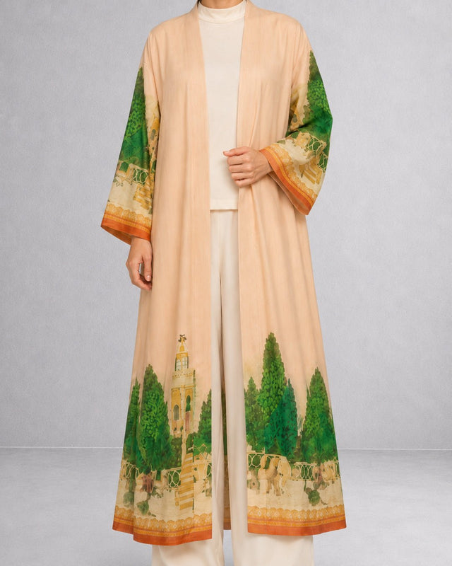 Dawn Digital Print Cotton Abaya - Abaya - Mizyana
