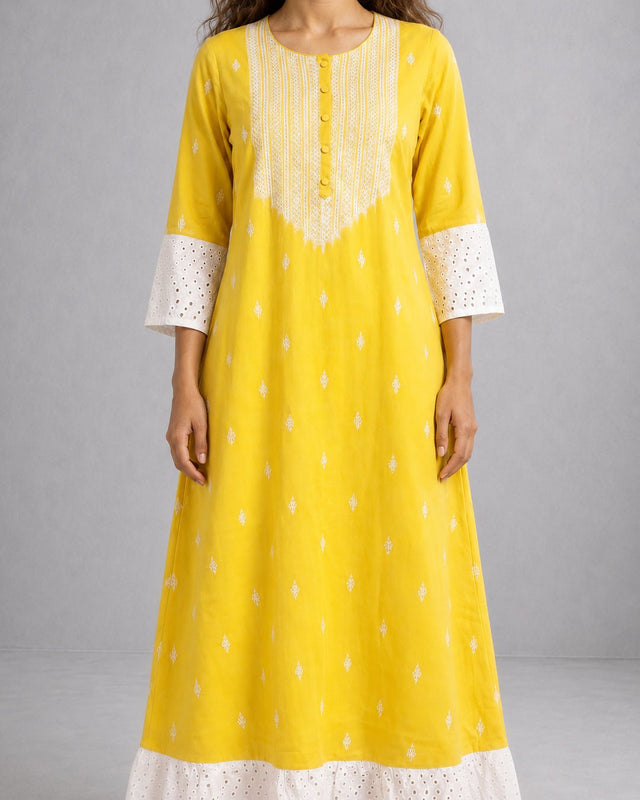 Delicate Lace Trim Jalabiya - Jalabiya - Mizyana