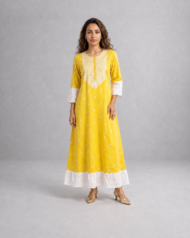 Delicate Lace Trim Jalabiya - Jalabiya - Mizyana