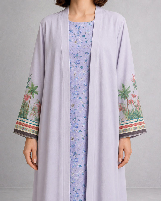 Digital Print Cotton Abaya & Inner Dress - Abaya - Mizyana