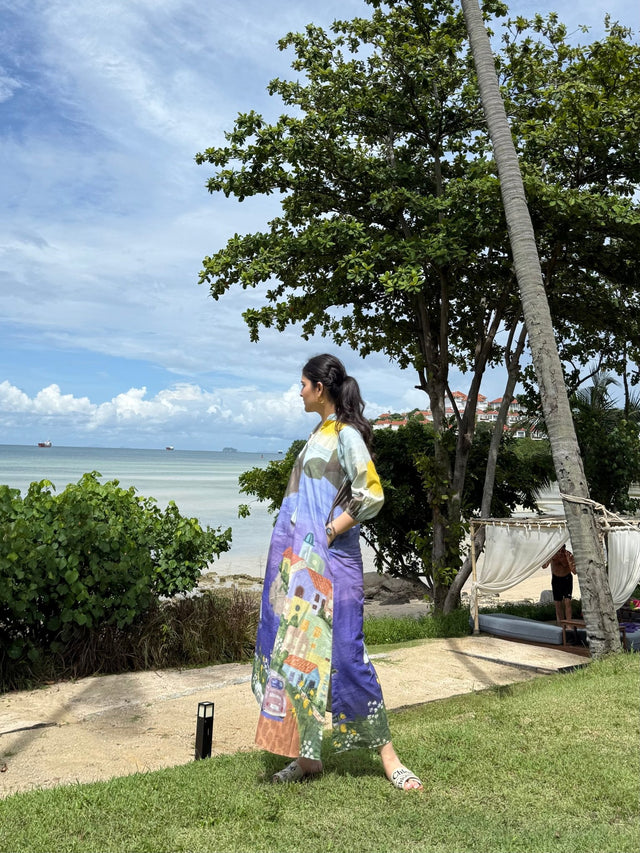 Dora Dress in Coastal Serenade Print - Dress - Mizyana