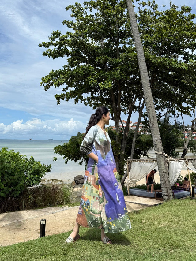 Dora Dress in Coastal Serenade Print - Dress - Mizyana