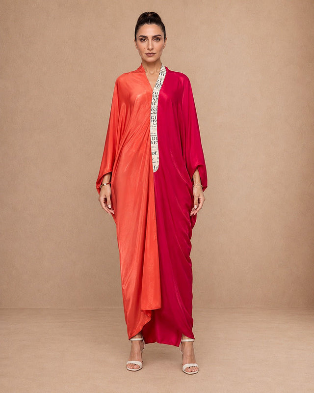 Double Shade Drape Kaftan - Kaftan - Mizyana
