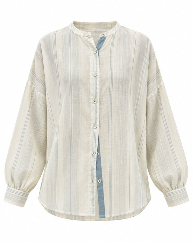 Drift Oversized Off-White Striped Cotton Shirt - Shirt - Mizyana