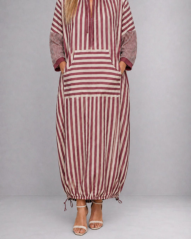DS Striped Cotton Dress - Dress - Mizyana