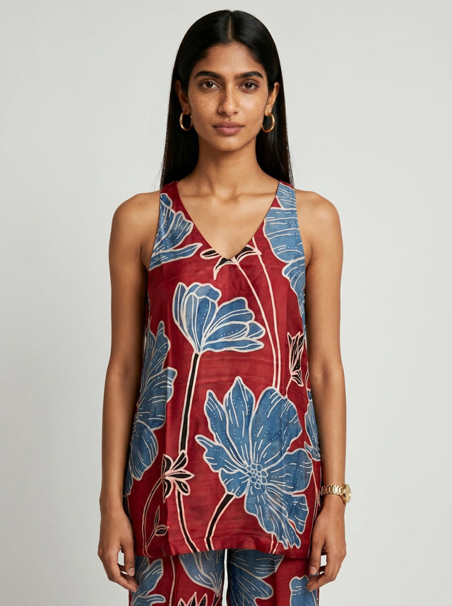Dua Red Modal co-ord set - Co-ord Set - Mizyana