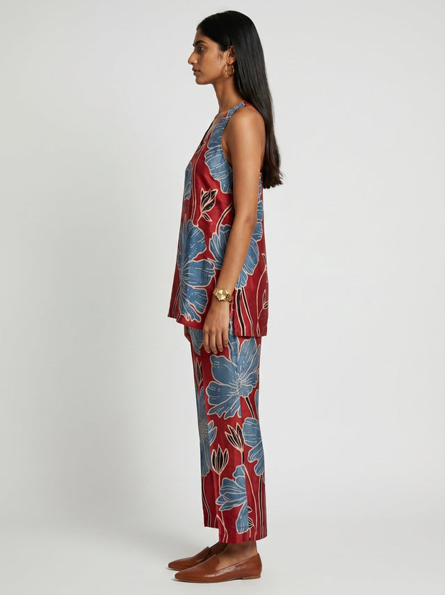Dua Red Modal co-ord set - Co-ord Set - Mizyana