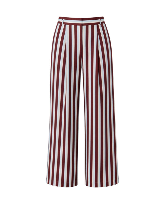 Dusk Striped Wide-Leg Cotton Trousers - Trousers - Mizyana