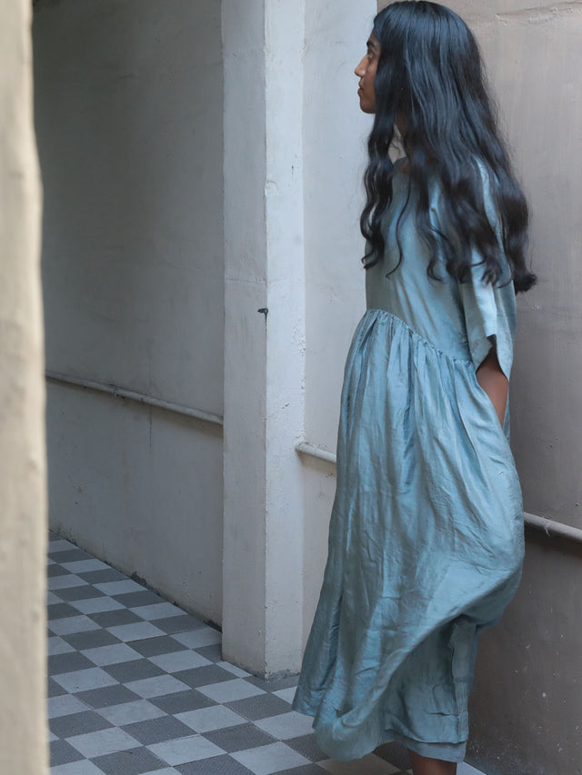 Dusty Blue Dress - Dress - Mizyana
