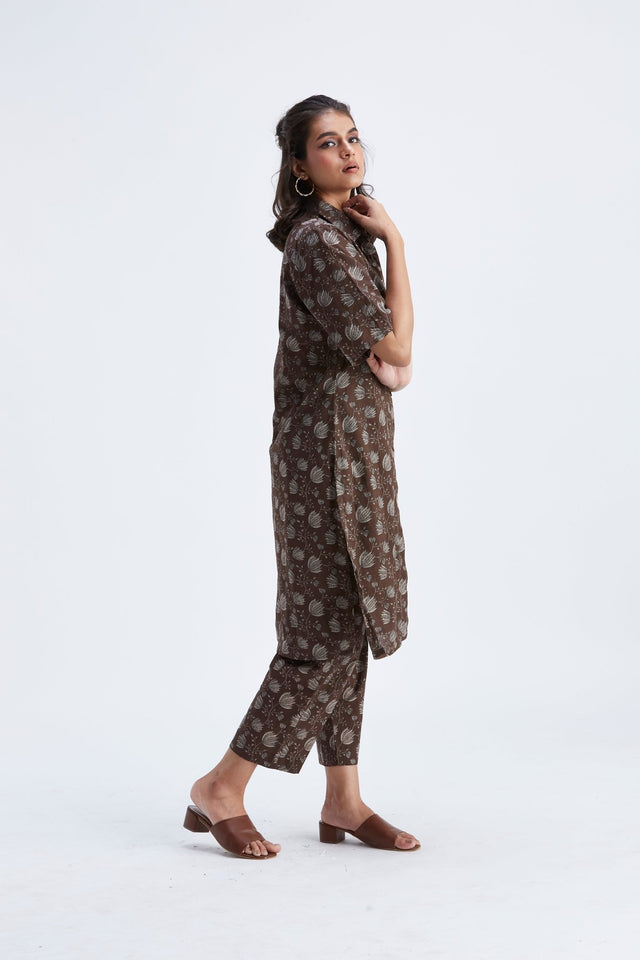 Easha Brown kurta set - Two-Piece Set - Mizyana