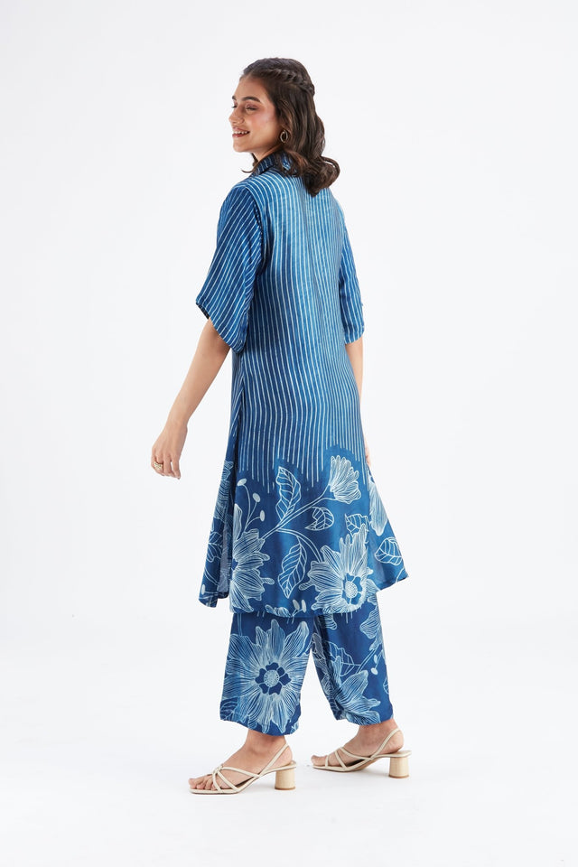 Easha Indigo kurta set - Two-Piece Set - Mizyana