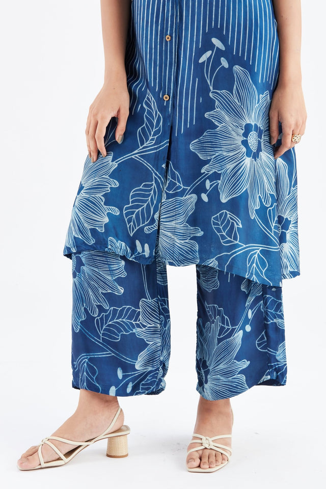 Easha Indigo kurta set - Two-Piece Set - Mizyana