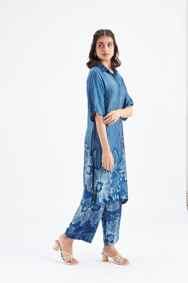 Easha Indigo kurta set - Two-Piece Set - Mizyana