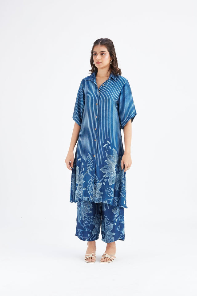 Easha Indigo kurta set - Two-Piece Set - Mizyana