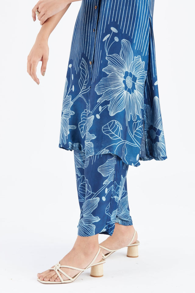 Easha Indigo kurta set - Two-Piece Set - Mizyana