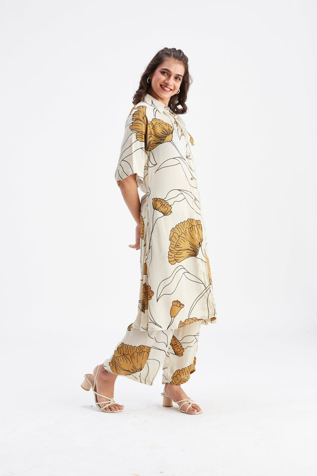 Easha White kurta set - Two-Piece Set - Mizyana