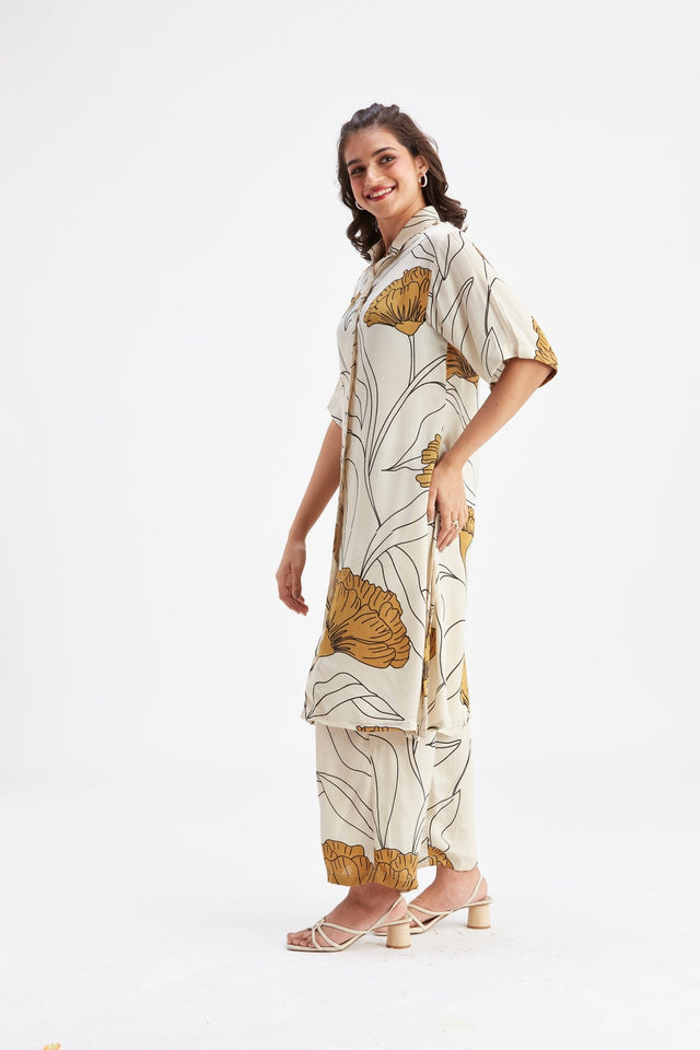 Easha White kurta set - Two-Piece Set - Mizyana