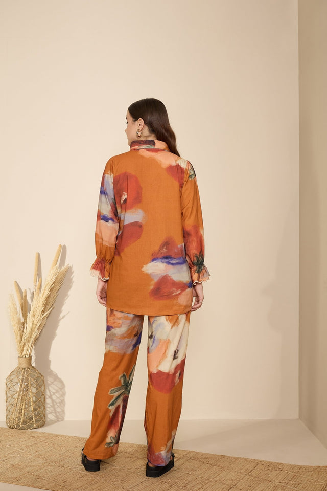 Eden Co-ord Set in Mystic Lagoon Print - Co-ord Set - Mizyana