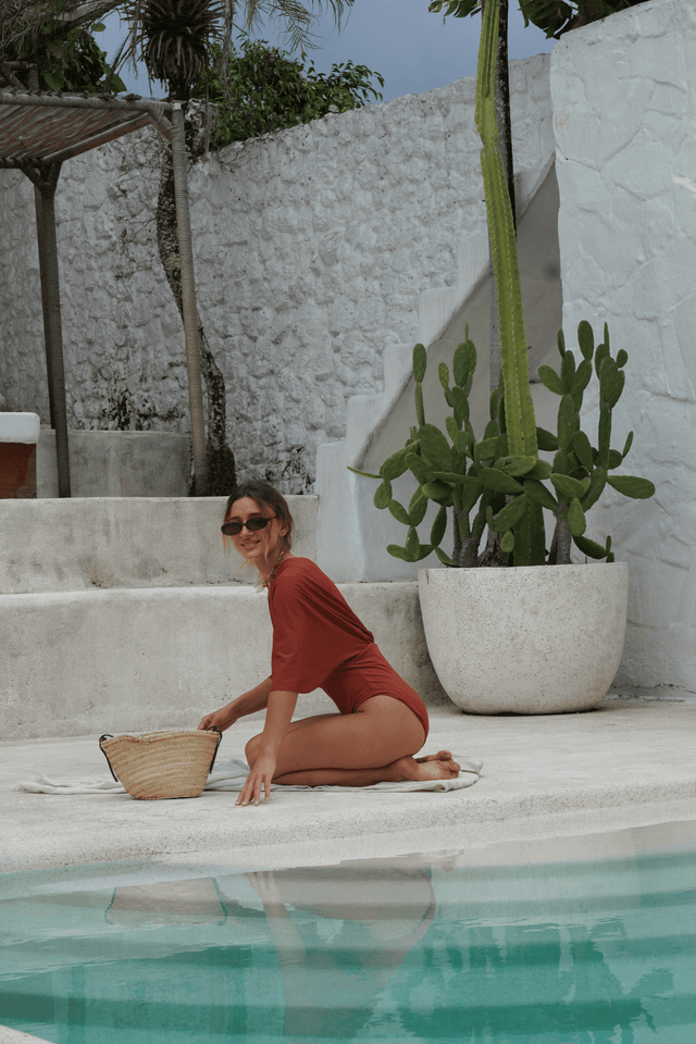 Ella swim set with Elina skirt 2.0 - Clay - Swim Set - Mizyana