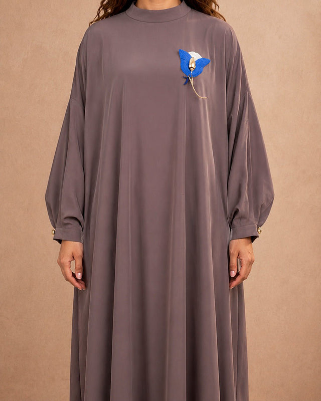 Embroidered Maxi Viscose Dress - Dress - Mizyana