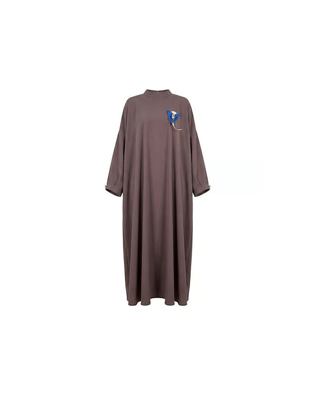 Embroidered Maxi Viscose Dress - Dress - Mizyana