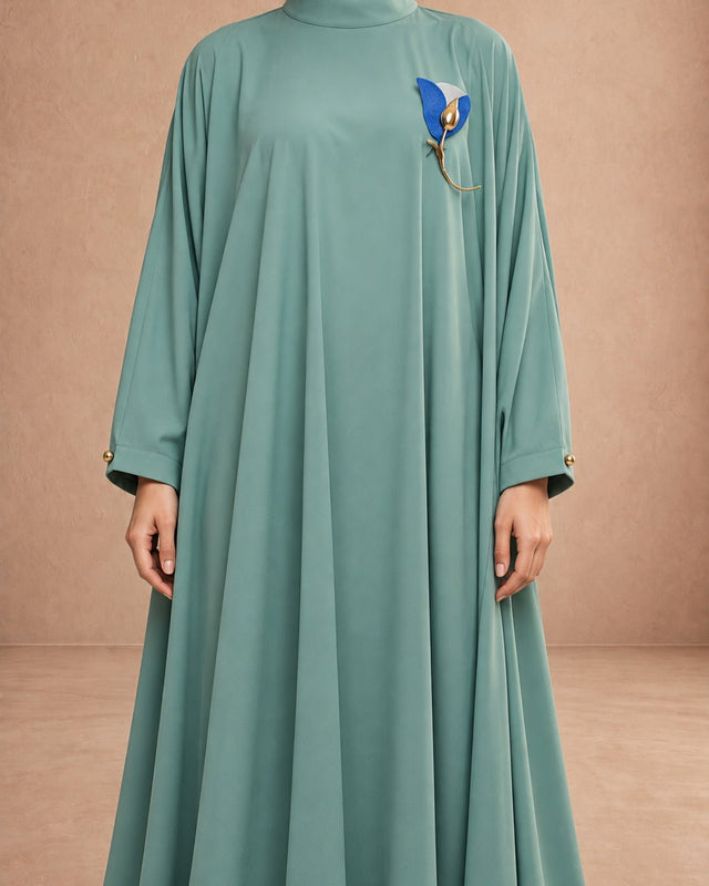 Embroidered Maxi Viscose Dress - Dress - Mizyana