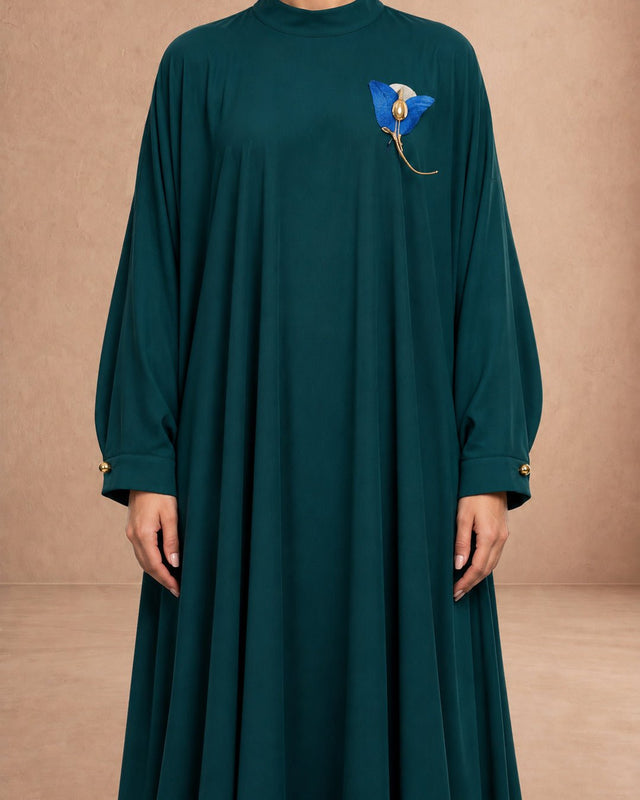 Embroidered Maxi Viscose Dress - Dress - Mizyana