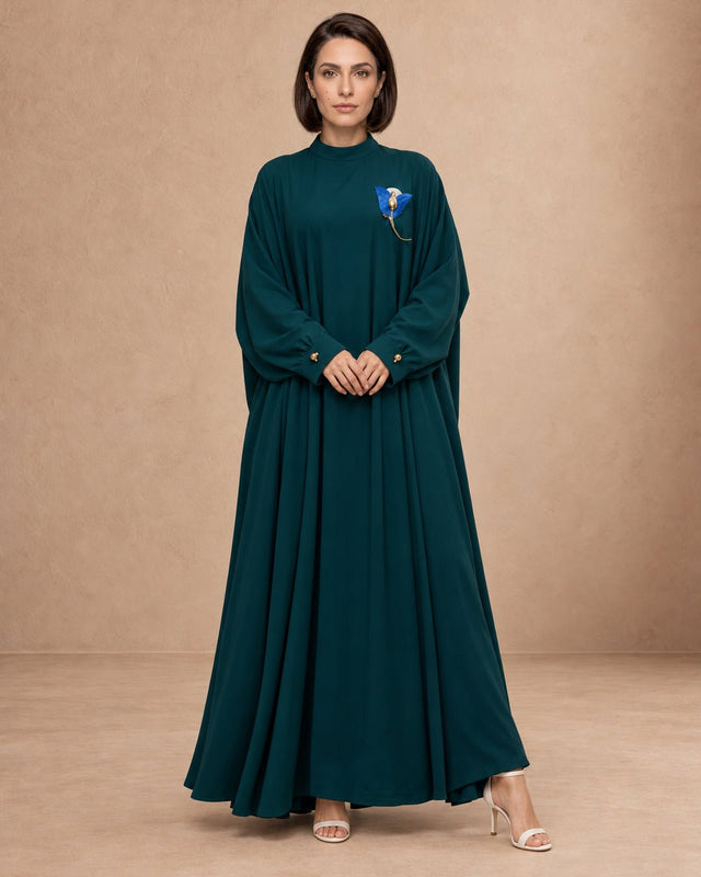 Embroidered Maxi Viscose Dress - Dress - Mizyana