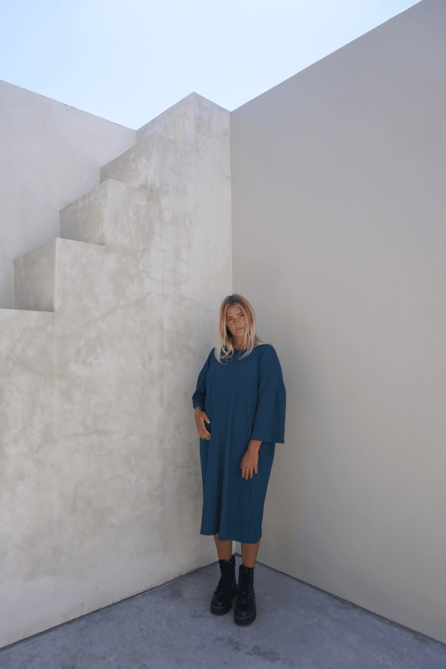 Eva ribbed dress - Teal - Dress - Mizyana