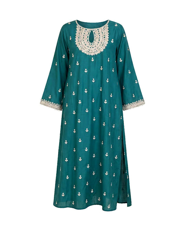 Evening Zari Embroidered Chanderi Jalabiya - Jalabiya - Mizyana