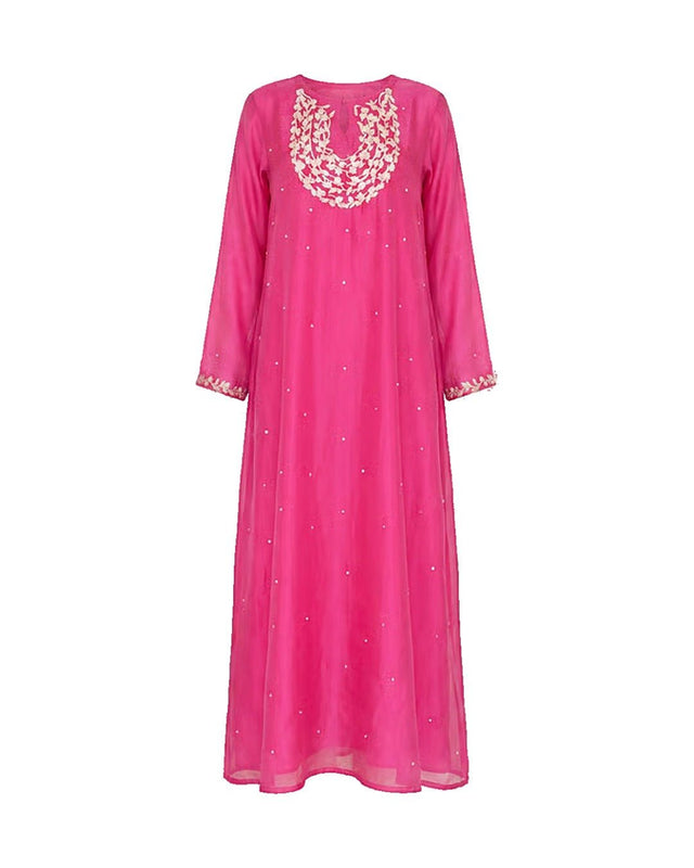 Festive Zari Embroidered Chanderi Jalabiya - Jalabiya - Mizyana