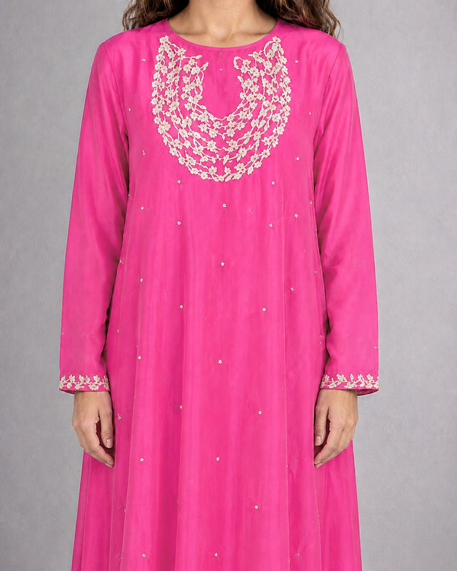 Festive Zari Embroidered Chanderi Jalabiya - Jalabiya - Mizyana