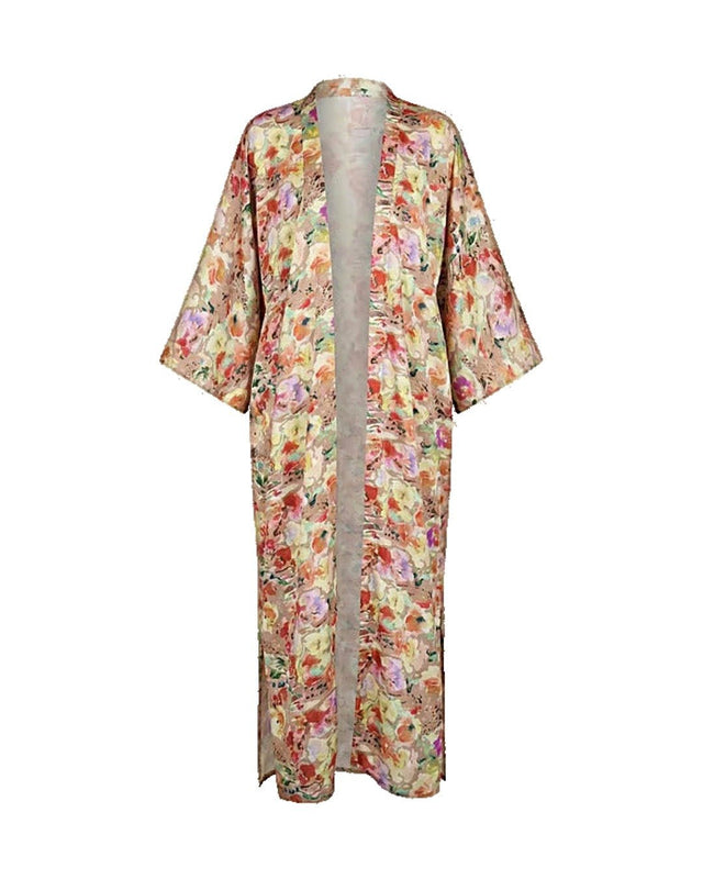 Floral Silk Open Abaya - Abaya - Mizyana