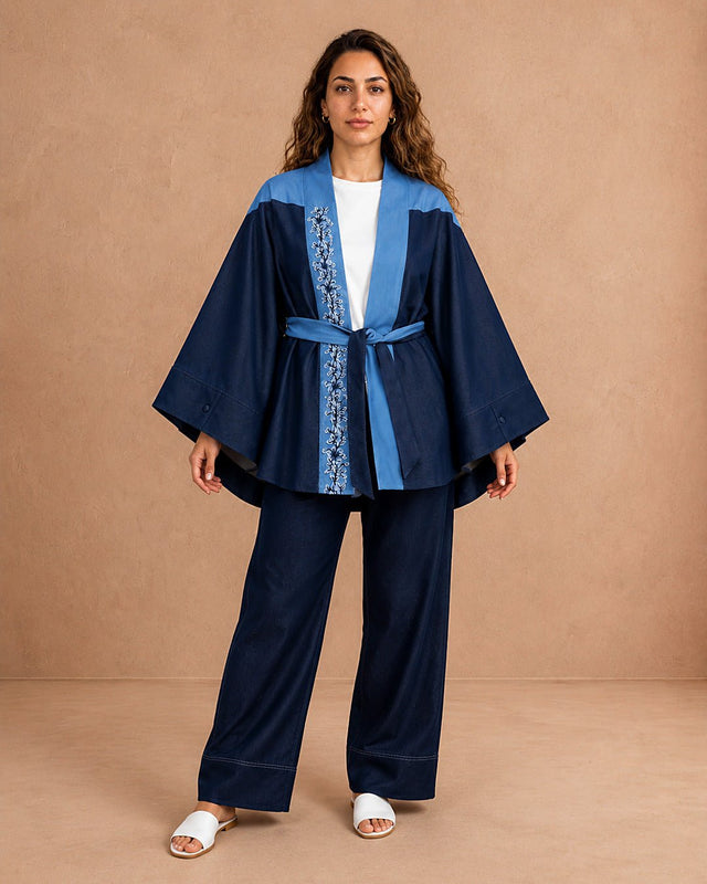 Flourish Denim Cape - Cape - Mizyana
