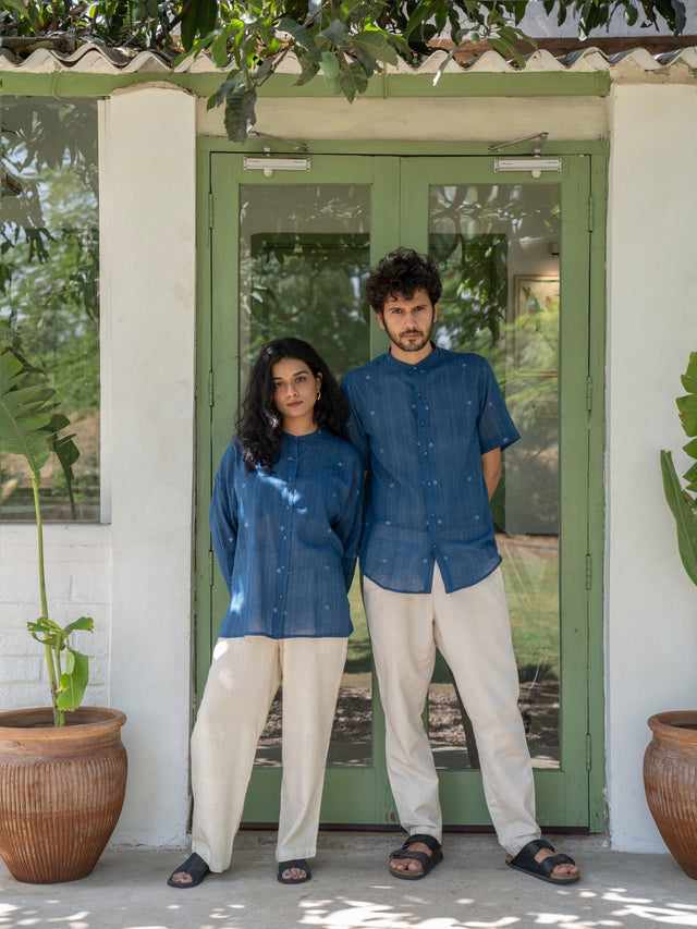 Fragments Jamdani Oversized Shirt - Shirt - Mizyana