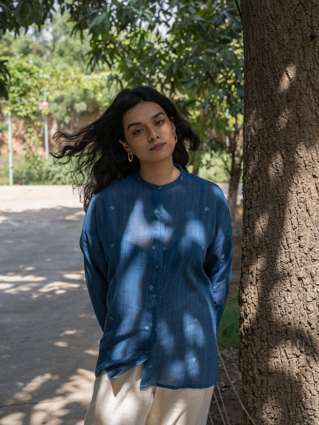 Fragments Jamdani Oversized Shirt - Shirt - Mizyana