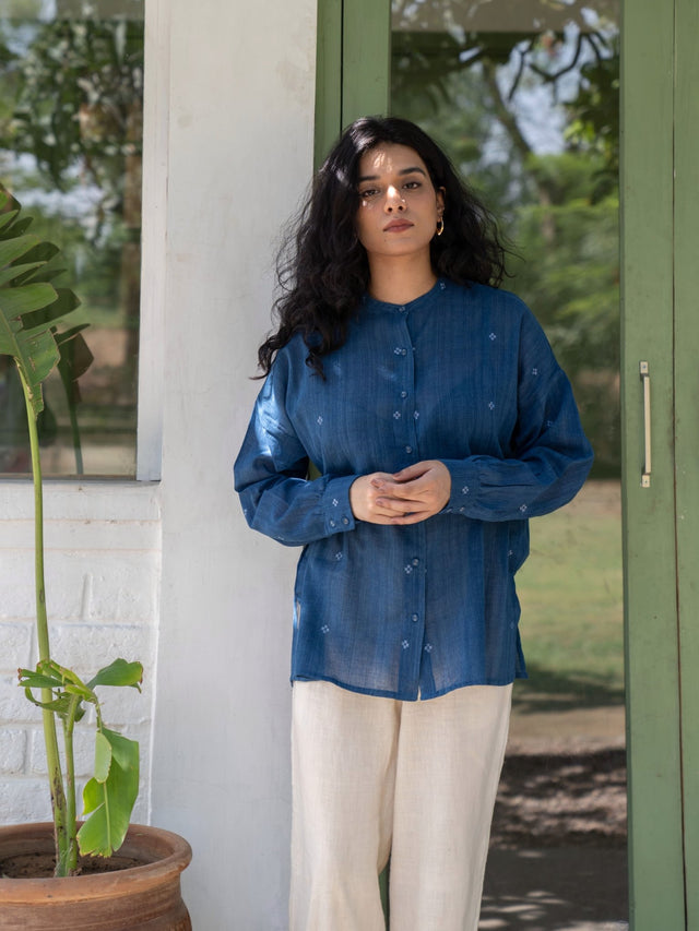 Fragments Jamdani Oversized Shirt - Shirt - Mizyana