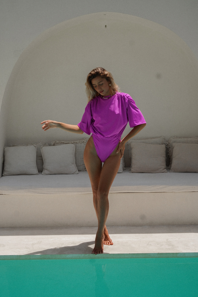 Mona Set with Real Wrap Skirt - Fuschia