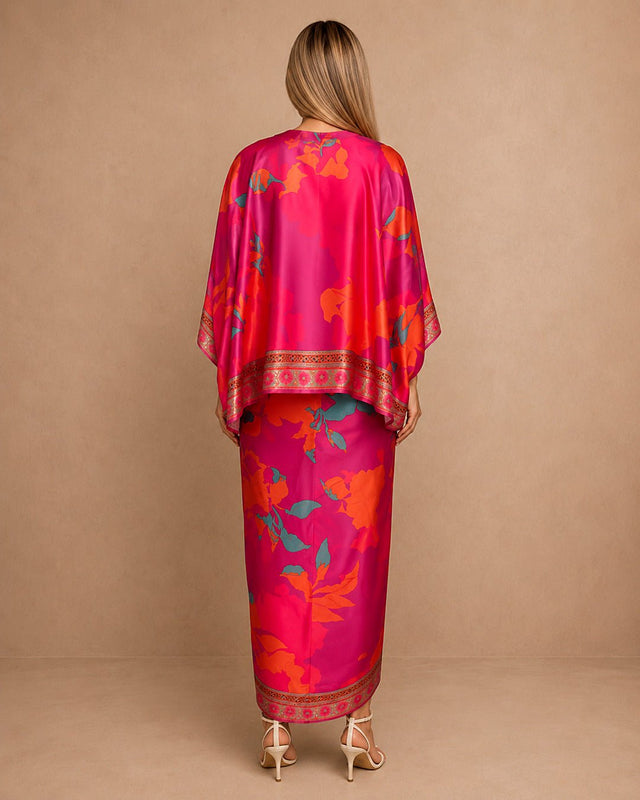Fuchsia Printed Co-ord Set - Two-Piece Set - Mizyana